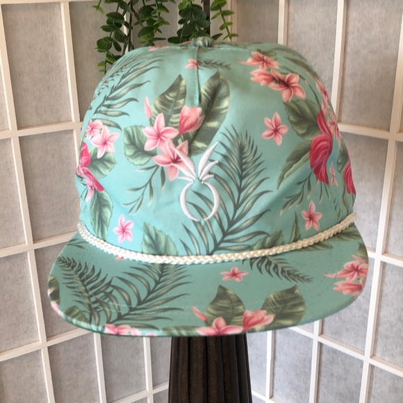 Imperial Headwear Accessories - New Women's Imperial Adjustable Baseball Hat in Mint Green with Tropical Print
